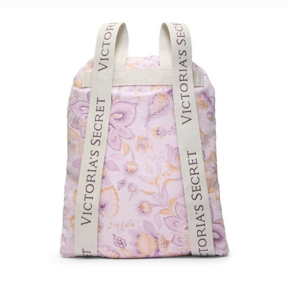 Victoria's Secret Lavender Floral Beach Towel Backpack - Picture 5 of 6